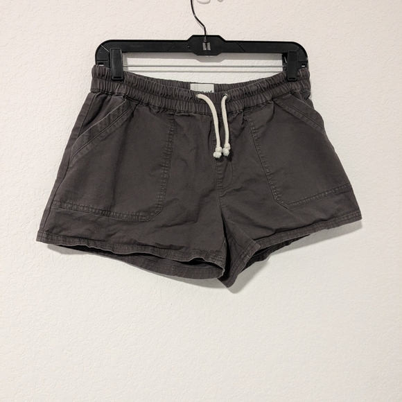 Pact Storm Grey Organic Cotton Woven Twill Drawstring Short SM Durable Comfort - Picture 7 of 12